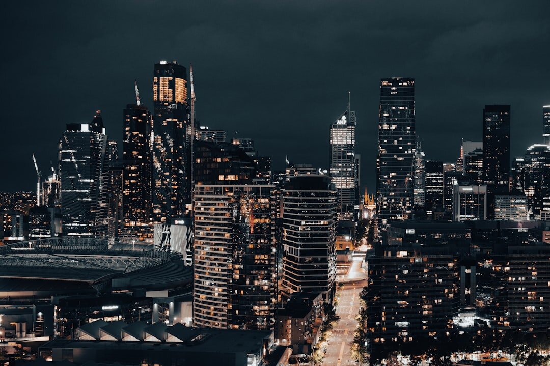 city skyline at night