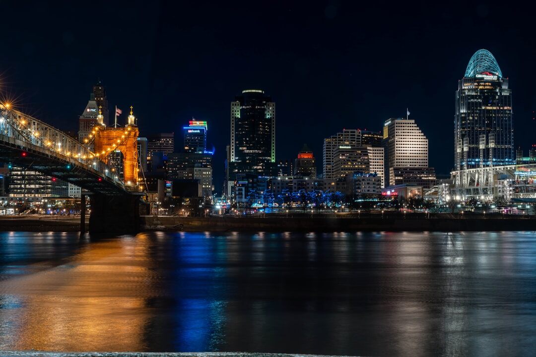 city skyline at night