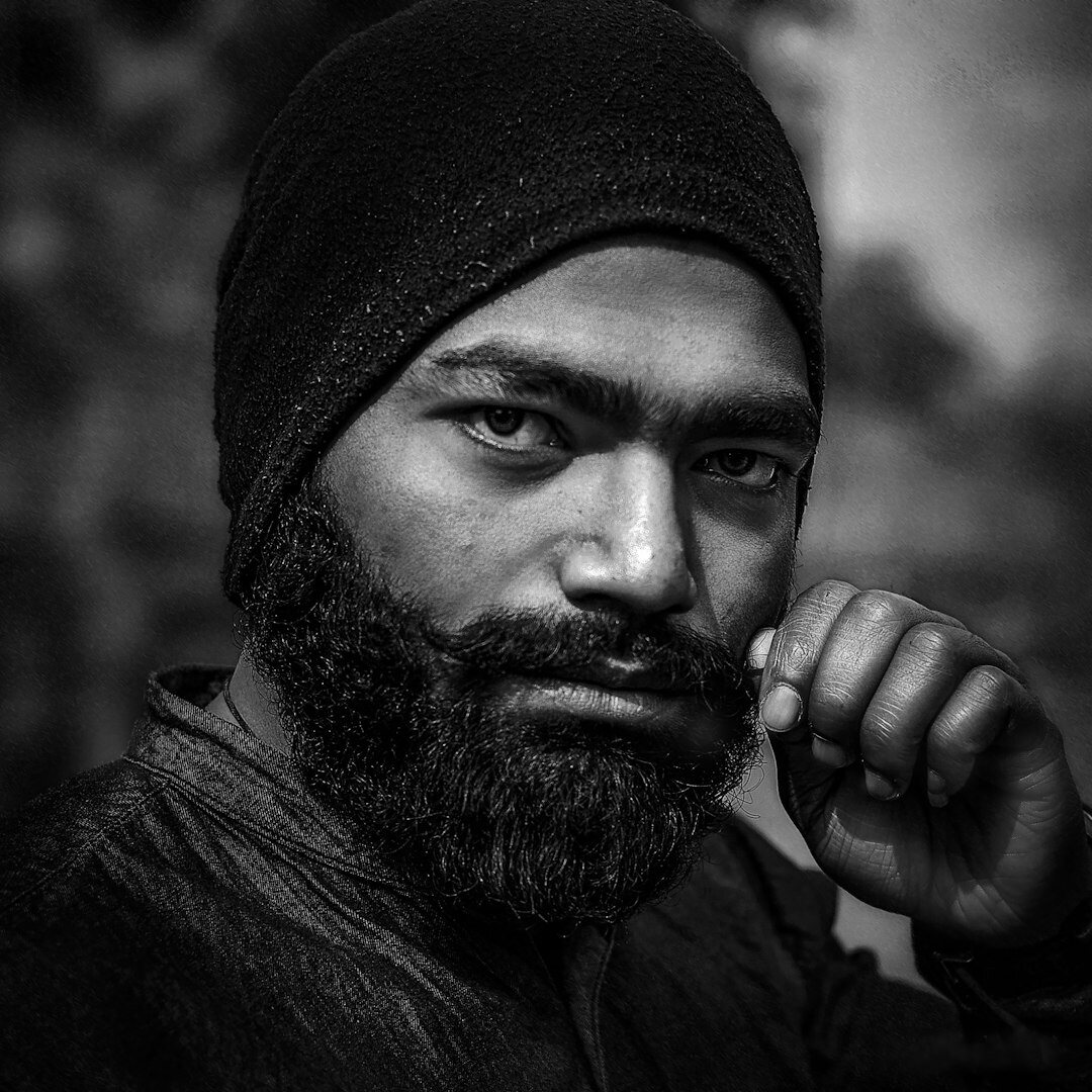 Portrait of a bearded British man